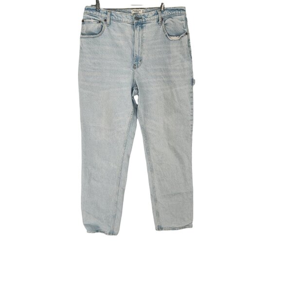 Abercrombie & Fitch The 90’s Straight Ultra High Rise Jeans Carpenter 33 16L EUC - Picture 1 of 16